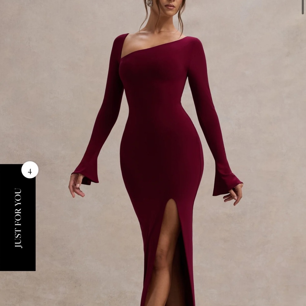 Elegant Asymmetric Long Sleeve Dress